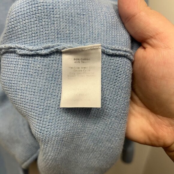 Talbots Plus Blue Button-Front Cardigan Jacket 2X Cotton Blend sweater blazer - Picture 6 of 10